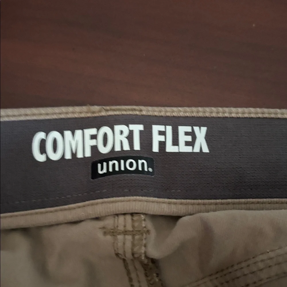 Union Comfort Flex classic khaki tan casual stretch pant size 38x32